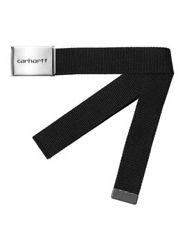 Cinturón Carhartt Wip Clip Belt Chrome negro de hombre
