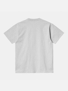 Camiseta Carhartt Wip S/S American Script gris de hombre
