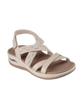 Sandalias Skechers Arch Fit Sunshine Luxe Lady beige mujer