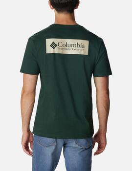 Camiseta Columbia North Cascades Short Verde Para Hombre