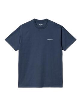 Camiseta Carhartt S/S Script Embroidery Azul para hombre