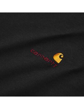 Camiseta Carhartt Wip L/S American Script Black para hombre